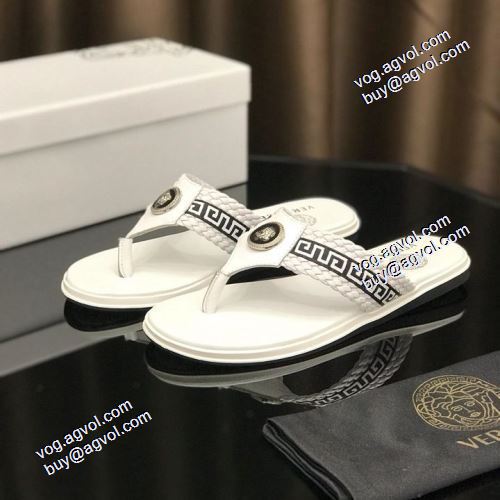 ポップ 2021春夏 ヴェルサーチVERSACE トングサンダル スリッパ ヴェルサーチブランドコピー 2色可選 春夏に最も需要のある 歩きやすい　疲れない　痛くない
