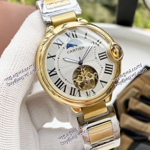 カルティエ CARTIER 一番人気の新作はこれ 2021春夏 CARTIERスーパーコピー メンズ 腕時計 機械式 多色選択可 透かし彫りムーブメント