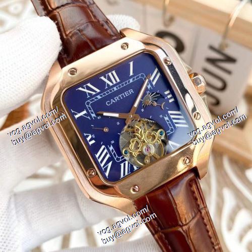 もっとも高い人気を誇る サファイヤクリスタル風防 CARTIER カルティエ偽物ブランド 2021春夏 メンズ 腕時計 機械式（自動巻き）ムーブメント 5色可選 Santos-Dumont 316Lステンレス 4針クロノグラフ 星辰月相显示