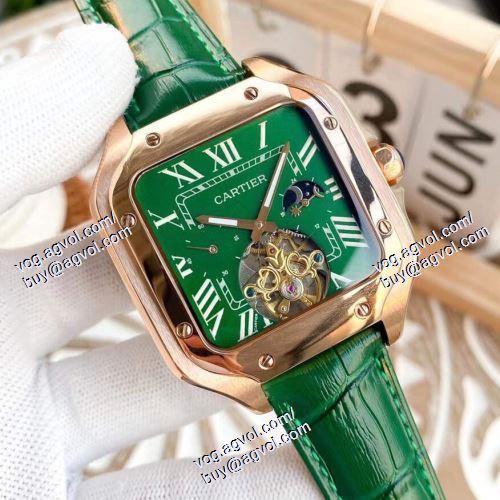 もっとも高い人気を誇る サファイヤクリスタル風防 CARTIER カルティエ偽物ブランド 2021春夏 メンズ 腕時計 機械式（自動巻き）ムーブメント 5色可選 Santos-Dumont 316Lステンレス 4針クロノグラフ 星辰月相显示