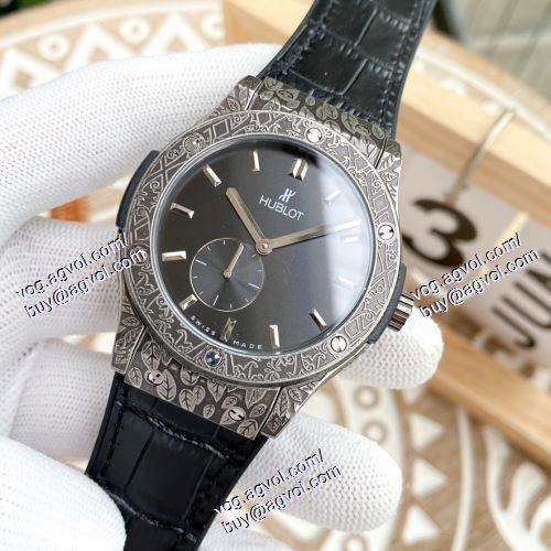 機械式（自動巻き）ムーブメント 高級感漂わせる 6色可選 ウブロ HUBLOTコピー 2021春夏 メンズ 腕時計 316ステンレス クラシカル大三針は月相設計を搭載しています
