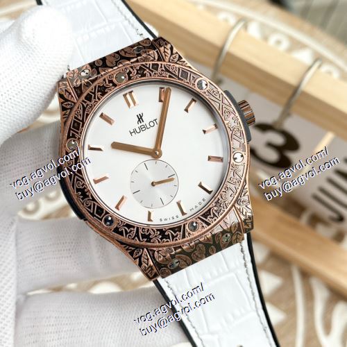 機械式（自動巻き）ムーブメント 高級感漂わせる 6色可選 ウブロ HUBLOTコピー 2021春夏 メンズ 腕時計 316ステンレス クラシカル大三針は月相設計を搭載しています