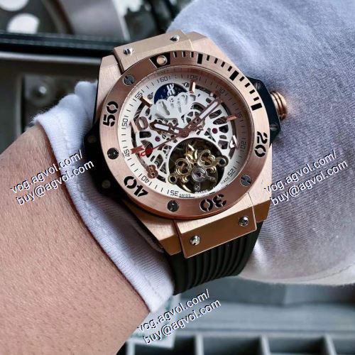 2021春夏 人気 ランキング ウブロ HUBLOT 5色可選 メンズ 腕時計 ウブロブランド コピー 45*13mm コーティング高密度鏡面 機械式（自動巻き）ムーブメント