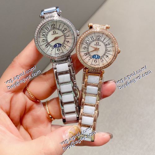 オメガ OMEGA 大人気再登場 2021春夏 2色可選 OMEGAスーパーコピー 女性用腕時計 セラミックベルト 星辰月相显示