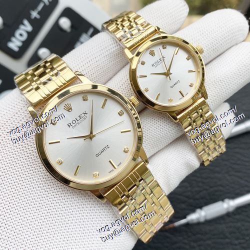 2021春夏 ロレックス ROLEXブランド 偽物 通販 スタイルアップ効果 恋人腕時計 6色可選 男性用直径40 mm女性用30 mm厚さ8 mm 流行が百似合います