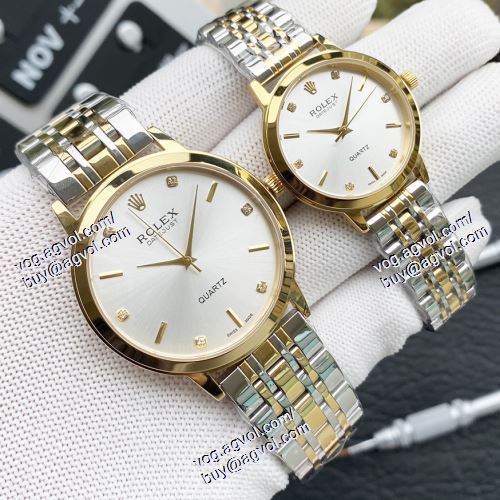 2021春夏 ロレックス ROLEXブランド 偽物 通販 スタイルアップ効果 恋人腕時計 6色可選 男性用直径40 mm女性用30 mm厚さ8 mm 流行が百似合います