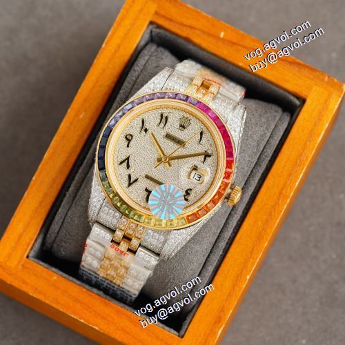 男性用腕時計 ダイヤ付き時計ケース  3色可選 ロレックスコピー 2021秋冬 ロレックス ROLEX カレンダー機能付き クロノメーター搭載 コーティングガラス