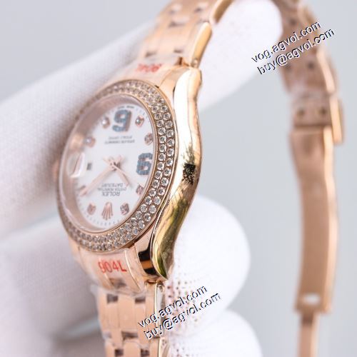 限定セール 2021秋冬 ロレックス ROLEX レザー 摩擦に強い鉱物質鏡面 ダイヤベゼル 女性用腕時計 存在感のある 機械式（自動巻き）ムーブメント ロレックスコピー