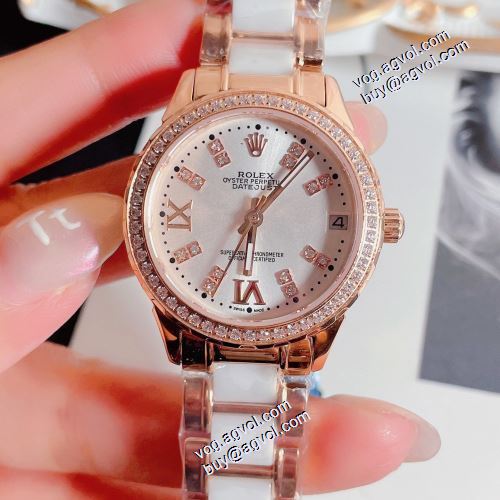 超目玉 コーティングガラス ロレックスコピー 2021秋冬 ロレックス ROLEX 女性用腕時計 5色可選  機械式（自動巻き）ムーブメント ダイヤベゼル 限定セール