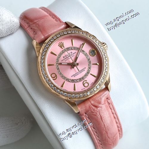 レザー ミネラル水晶ガラス 日付表示 セール中 2021秋冬 ロレックス ROLEX 女性用腕時計 6色可選 輸入機械式（自動巻き）ムーブメント ダイヤベゼル