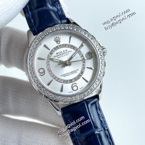レザー ミネラル水晶ガラス 日付表示 セール中 2021秋冬 ロレックス ROLEX 女性用腕時計 6色可選 輸入機械式（自動巻き）ムーブメント ダイヤベゼル