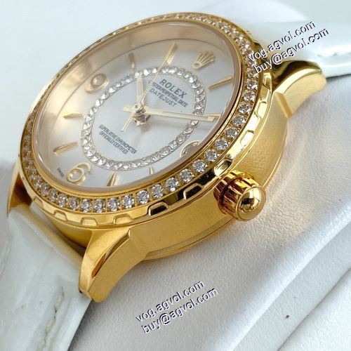 レザー ミネラル水晶ガラス 日付表示 セール中 2021秋冬 ロレックス ROLEX 女性用腕時計 6色可選 輸入機械式（自動巻き）ムーブメント ダイヤベゼル