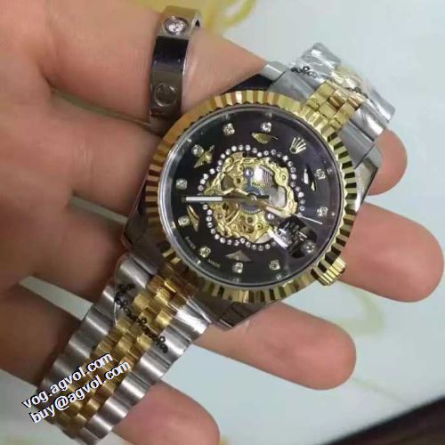 ミネラルガラス ロレックスブランド コピー 多色選択 魅力ファッション 2021秋冬 ロレックス ROLEX 腕時計 透かし彫りムーブメント