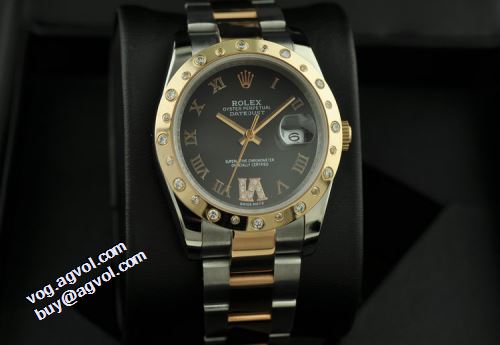 ファション性の高い ロレックス ROLEX 自動巻き ムーブメント カレンダー機能付き 2021 ロレックスコピーブランド 恋人腕時計 ダイヤベゼル ステンレス 黒文字盤  ダイヤ付き時計ケース