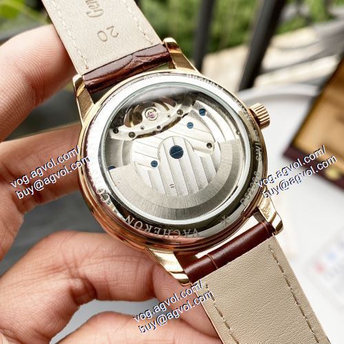 機械式 VACHERON CONSTANTINスーパーコピー 激安 大人気☆NEW!! 2021春夏 メンズ 腕時計 4色可選 42*13mm 星辰月相显示 レザー セール中