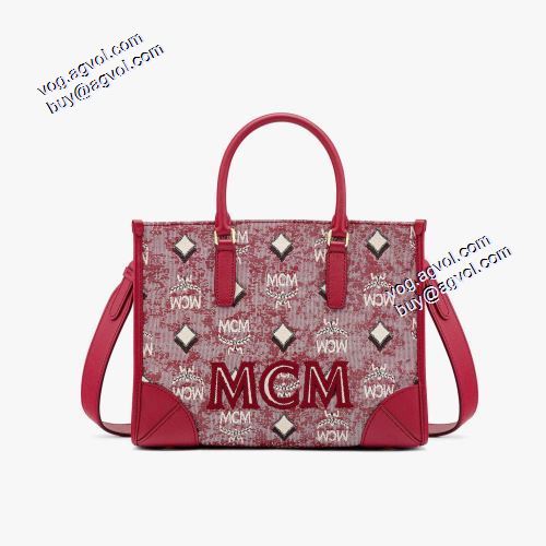 エムシーエム コピー MCM 人気販売中 2021秋冬 トートバッグ ヴィンテージ モノグラム ジャカード 手持ち&ショルダー掛け Sサイズ25x19cm  3色可選 エムシーエム トートバッグコピー