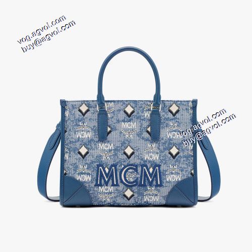 エムシーエム コピー MCM 人気販売中 2021秋冬 トートバッグ ヴィンテージ モノグラム ジャカード 手持ち&ショルダー掛け Sサイズ25x19cm  3色可選 エムシーエム トートバッグコピー