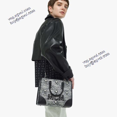 エムシーエム コピー MCM 人気販売中 2021秋冬 トートバッグ ヴィンテージ モノグラム ジャカード 手持ち&ショルダー掛け Sサイズ25x19cm  3色可選 エムシーエム トートバッグコピー