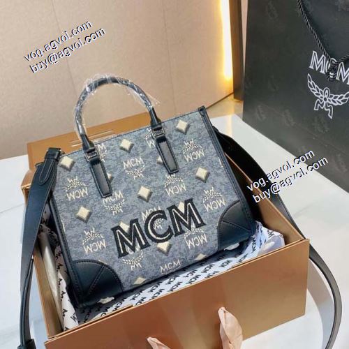 エムシーエム コピー MCM 人気販売中 2021秋冬 トートバッグ ヴィンテージ モノグラム ジャカード 手持ち&ショルダー掛け Sサイズ25x19cm  3色可選 エムシーエム トートバッグコピー