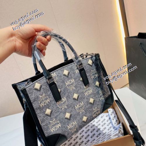 エムシーエム コピー MCM 人気販売中 2021秋冬 トートバッグ ヴィンテージ モノグラム ジャカード 手持ち&ショルダー掛け Sサイズ25x19cm  3色可選 エムシーエム トートバッグコピー