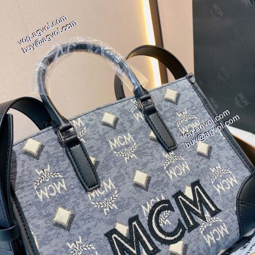 エムシーエム コピー MCM 人気販売中 2021秋冬 トートバッグ ヴィンテージ モノグラム ジャカード 手持ち&ショルダー掛け Sサイズ25x19cm  3色可選 エムシーエム トートバッグコピー