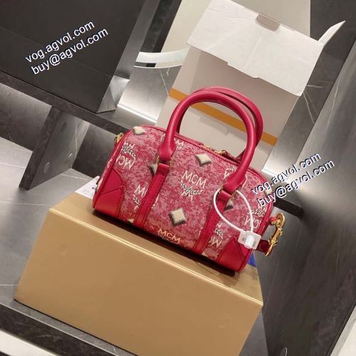 2021秋冬 個性的 エムシーエム コピー MCM ボストンバッグ Sサイズ 手持ち&ショルダー掛け ハンドバッグ 3色可選 エムシーエム ボストンバッグコピー