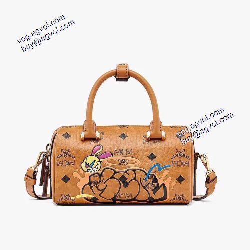2021秋冬 個性的なデザ MCM x SAMBYPEN ボストンバッグ エムシーエム コピー MCM ショルダーバッグ 2色可選 エムシーエム ボストンバッグコピー 著名人の着用