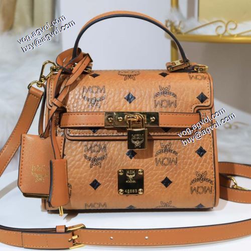 ★安心★追跡付 ショルダーバッグエムシーエム コピー MCM 2021秋冬 ヴィセトス サッチェルバッグ ハンドバッグ 2色可選 通勤 出張 旅行 18.5x9.5x14.5cm