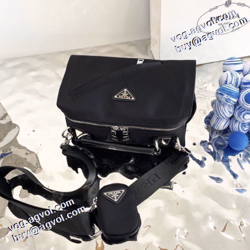 2021秋冬 プラダ PRADA 最安値に挑戦 ダブルファスナー使用 プラダブランド コピー 手持ち&ショルダー掛け バックインバック 収納 気軽に持てる