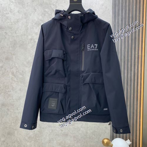 最安値に挑戦 2021秋冬 ブルゾン アルマーニ ARMANIブランド コピー ハーフコート シンプルなデザイ