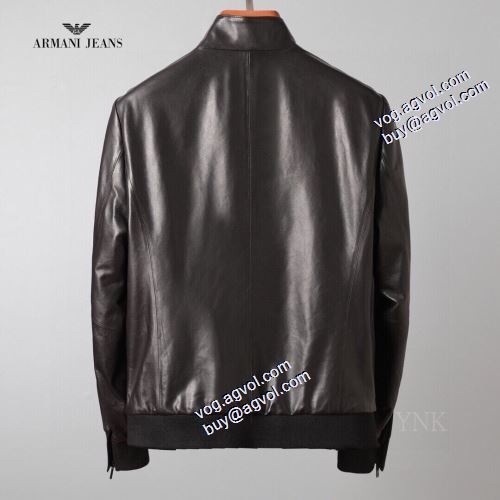 2021秋冬 アルマーニ スーパーコピー ARMANI 革ジャンパー 人気販売中 フェイクファー製のコート