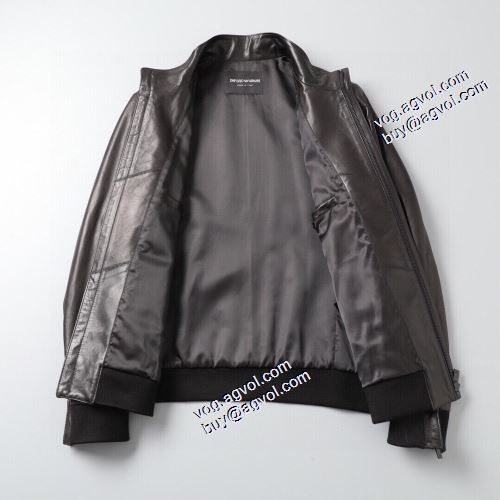 2021秋冬 アルマーニ スーパーコピー ARMANI 革ジャンパー 人気販売中 フェイクファー製のコート
