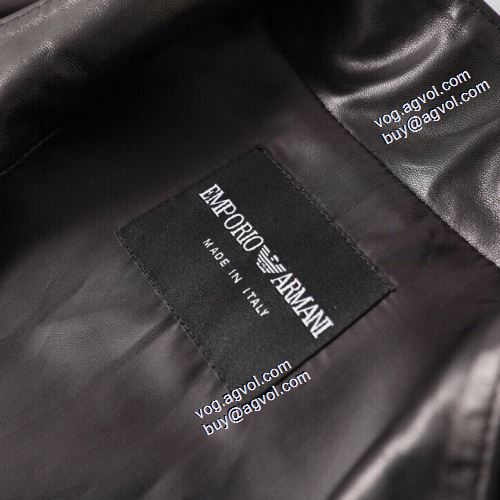 2021秋冬 アルマーニ スーパーコピー ARMANI 革ジャンパー 人気販売中 フェイクファー製のコート