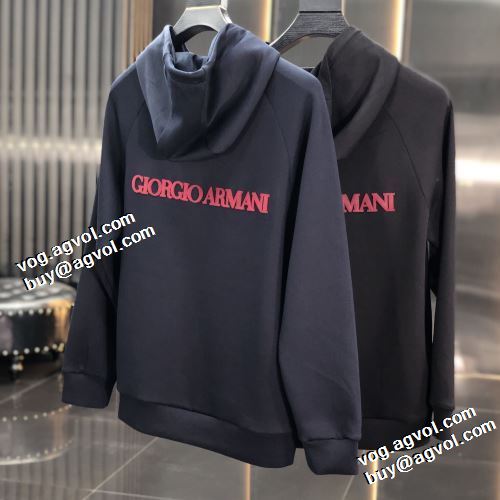 フード付きコート プリント柄 2021秋冬 2色可選 アルマーニブランド コピー ブルゾン アルマーニ ARMANI 争奪戦必至 逸品