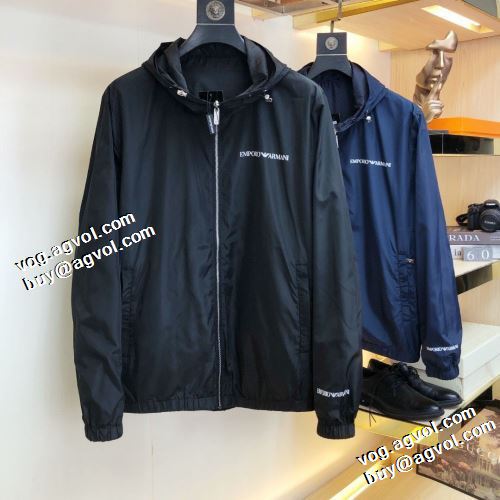 人目を惹くデザイン 首胸ロゴ 2色可選 2021秋冬 アルマーニ ARMANI こだわりのコート ブルゾン アルマーニブランドスーパーコピー