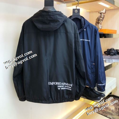 人目を惹くデザイン 首胸ロゴ 2色可選 2021秋冬 アルマーニ ARMANI こだわりのコート ブルゾン アルマーニブランドスーパーコピー