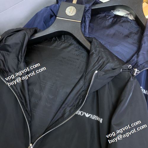 人目を惹くデザイン 首胸ロゴ 2色可選 2021秋冬 アルマーニ ARMANI こだわりのコート ブルゾン アルマーニブランドスーパーコピー