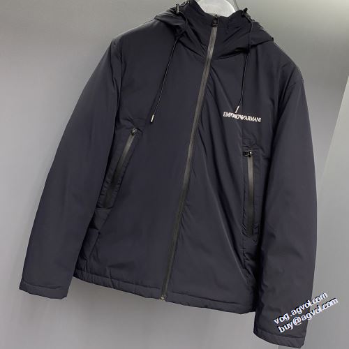 アルマーニ ARMANI 撥水、透湿機能があり ライトダウンジャケット 2021秋冬 アルマーニスーパーコピー 代引 実用性に溢れるアイテム フードづき 大人っぼい