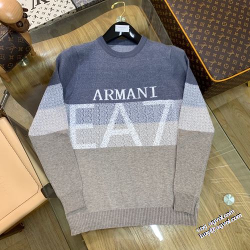 アルマーニ ARMANI スタイリッシュ 程よい厚み 3色可選 アルマーニブランド コピー 程よい色落ち感 デザイン性の高い 2022新作 セーター