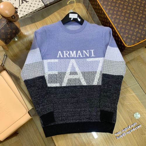 アルマーニ ARMANI スタイリッシュ 程よい厚み 3色可選 アルマーニブランド コピー 程よい色落ち感 デザイン性の高い 2022新作 セーター
