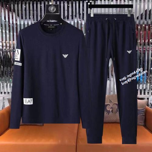2021秋冬 アルマーニ ARMANI セットアップ上下 アルマーニブランド コピー 今一番HOTな新品 風合いの出る シンプルなデザイン 2色可選