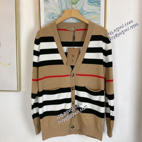 バーバリー偽物ブランド 大好評 2021秋冬 バーバリー BURBERRY セーター 優美なファー使い