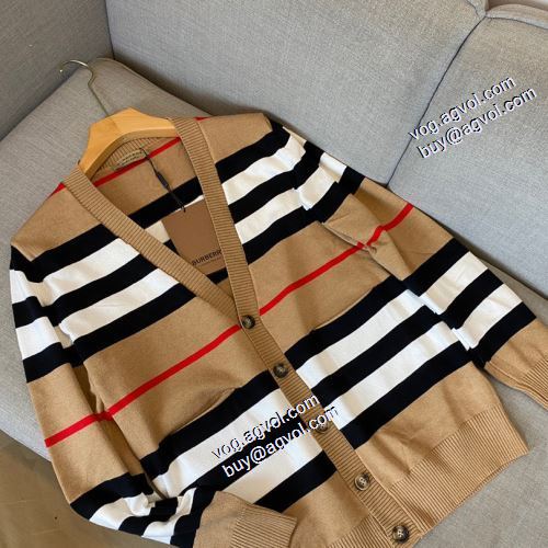 バーバリー偽物ブランド 大好評 2021秋冬 バーバリー BURBERRY セーター 優美なファー使い
