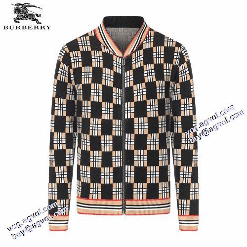 バーバリー偽物ブランド 2021秋冬 袖ライン バーバリー BURBERRY デザイン性の高い ブルゾン オリジナルプリント ニットコート