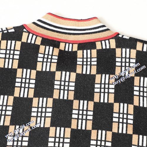 バーバリー偽物ブランド 2021秋冬 袖ライン バーバリー BURBERRY デザイン性の高い ブルゾン オリジナルプリント ニットコート