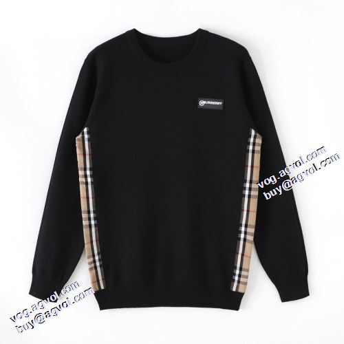 落ち着いた感覚 2021秋冬 バーバリー BURBERRY 2色可選 バーバリー偽物ブランド スタイリッシュ 袖ライン セーター ロゴパーカー