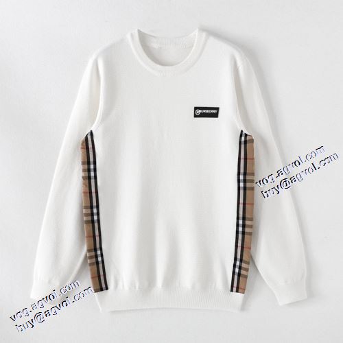 落ち着いた感覚 2021秋冬 バーバリー BURBERRY 2色可選 バーバリー偽物ブランド スタイリッシュ 袖ライン セーター ロゴパーカー