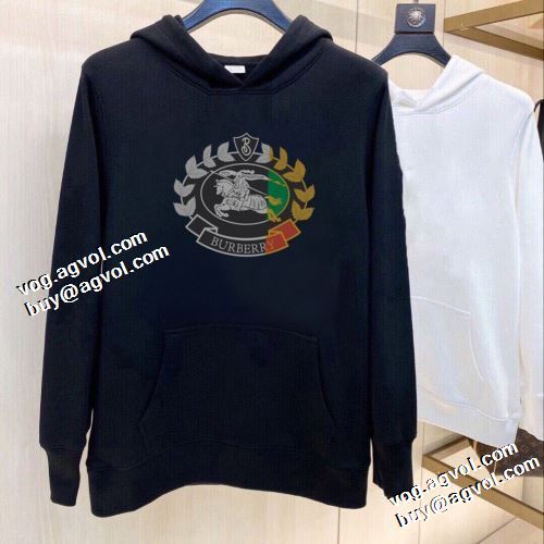 バーバリーブランド 偽物 通販 大人気アイテム！入手困難 パーカー 2022新作 バーバリー BURBERRY 幅広いジャンル 2色可選 オシャレロゴパーカー 