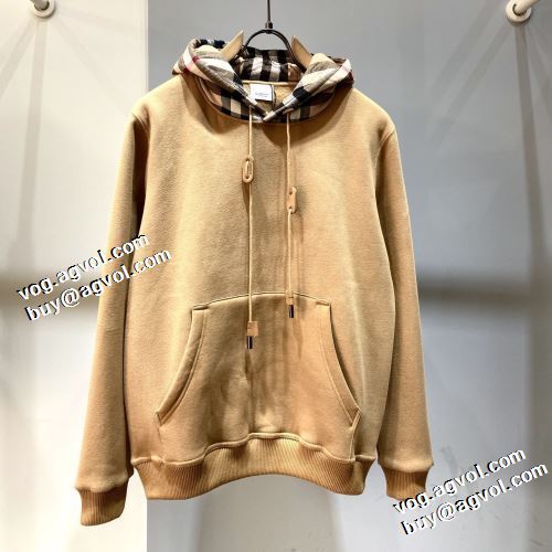 活用できるアイテム 2022新作 バーバリー BURBERRY パーカー 厚手の生地 バーバリースーパーコピー 激安 リブ付 2色可選