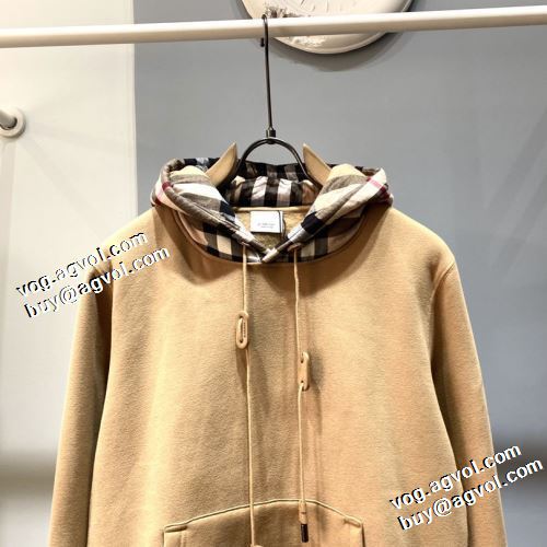活用できるアイテム 2022新作 バーバリー BURBERRY パーカー 厚手の生地 バーバリースーパーコピー 激安 リブ付 2色可選
